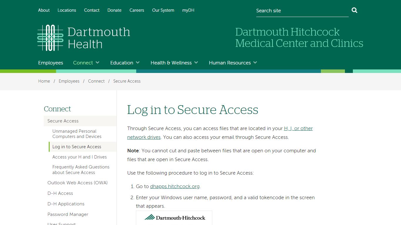 Log in to Secure Access | Employees | DHMC and Clinics